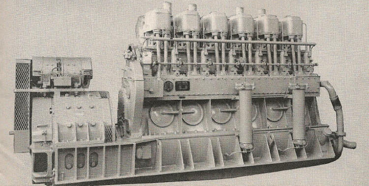 Baldwin 660-hp, Series 606-NA, diesel engine